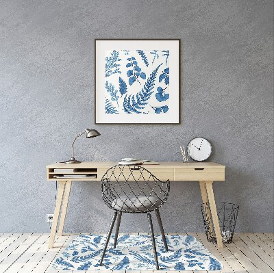 Chair mat floor panels protector blue fern