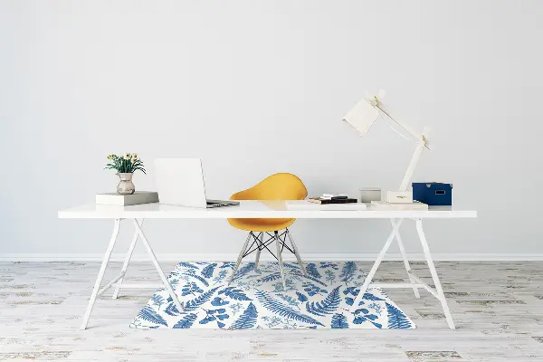 Chair mat floor panels protector blue fern