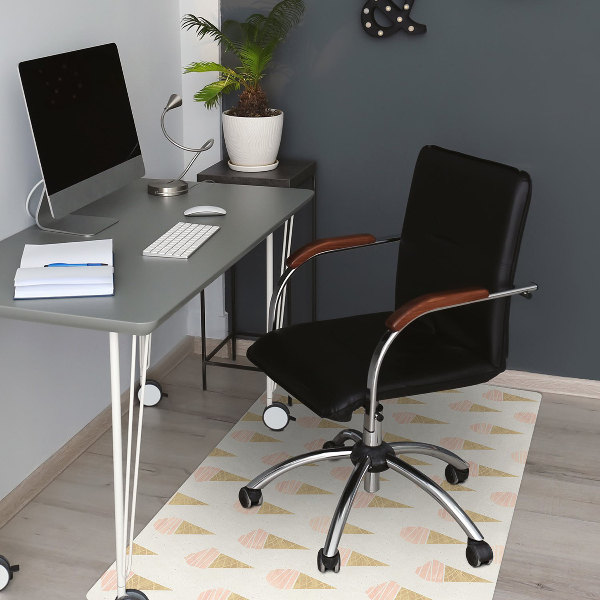 Desk chair mat pink ice cream