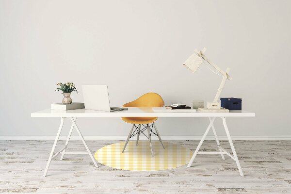 Desk chair mat yellow grille
