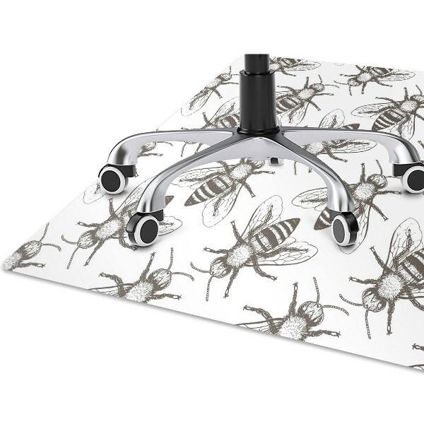 Desk chair mat bees pattern