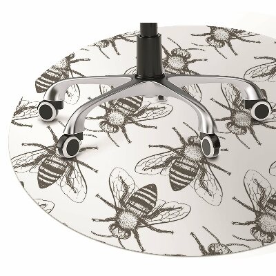 Desk chair mat bees pattern