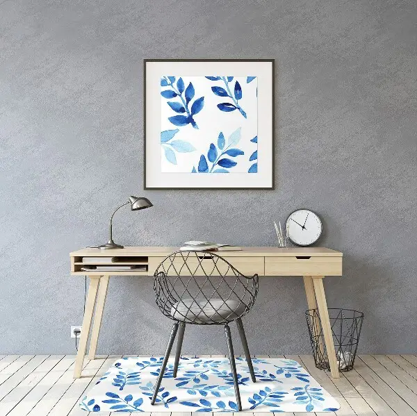 Office chair floor protector blue watercolor