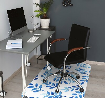 Office chair floor protector blue watercolor