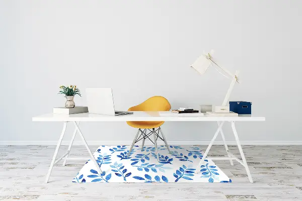 Office chair floor protector blue watercolor