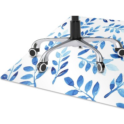 Office chair floor protector blue watercolor