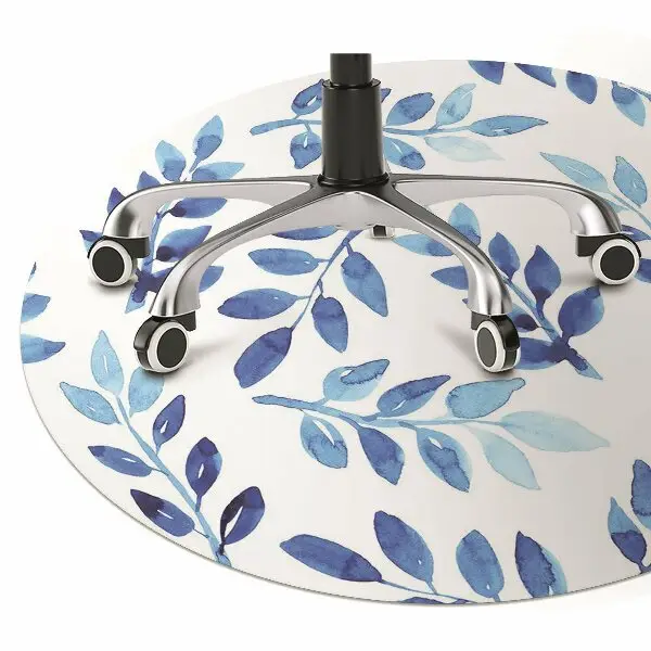 Office chair floor protector blue watercolor