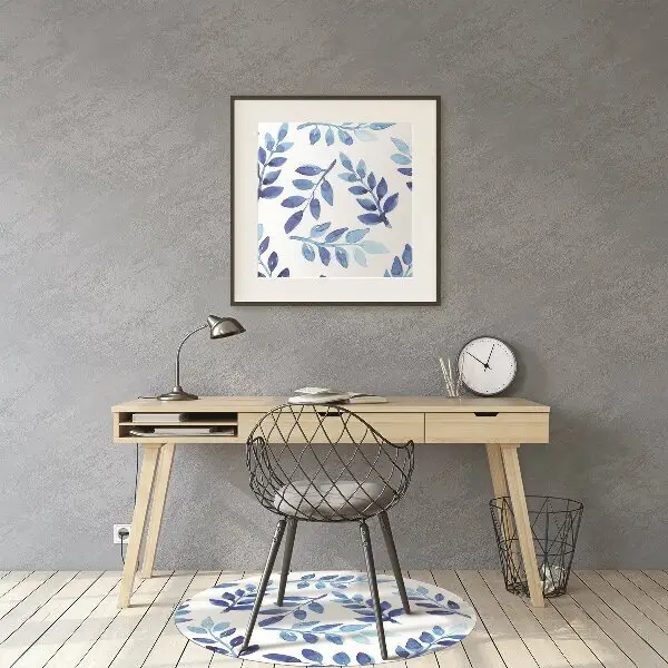 Office chair floor protector blue watercolor