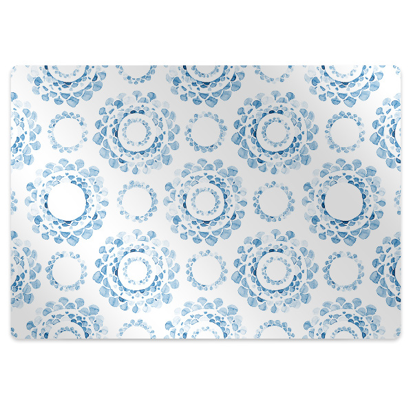 Office chair mat blue circles