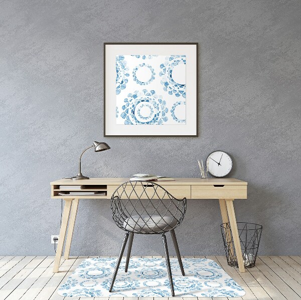 Office chair mat blue circles