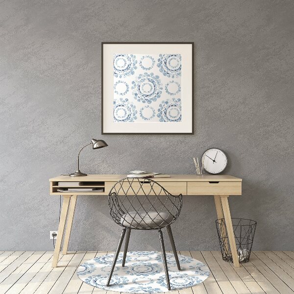 Office chair mat blue circles