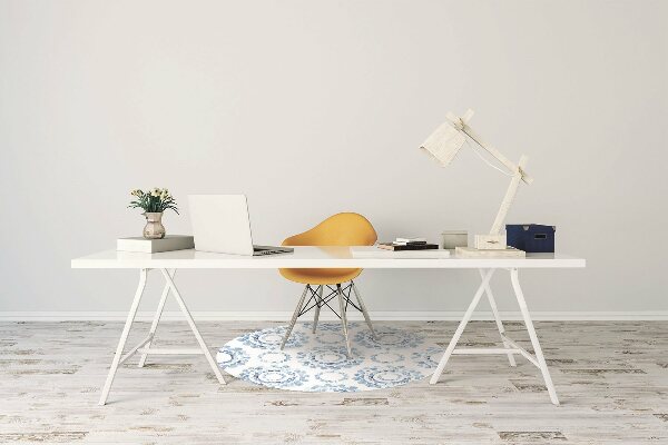 Office chair mat blue circles