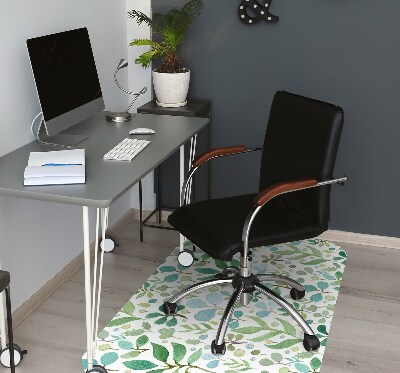 Office chair floor protector Green leaves