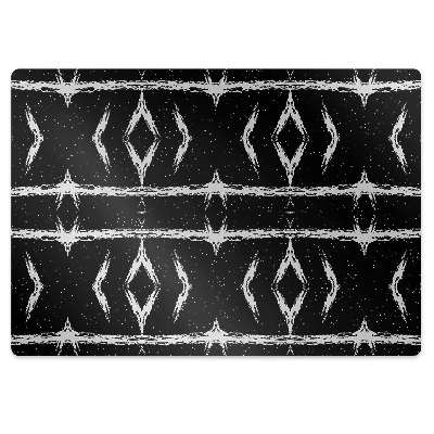Office chair mat black abstraction