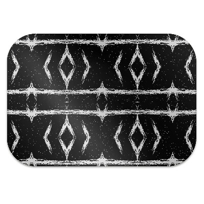 Office chair mat black abstraction