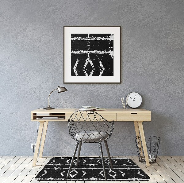 Office chair mat black abstraction