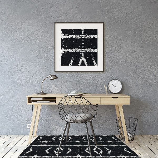 Office chair mat black abstraction