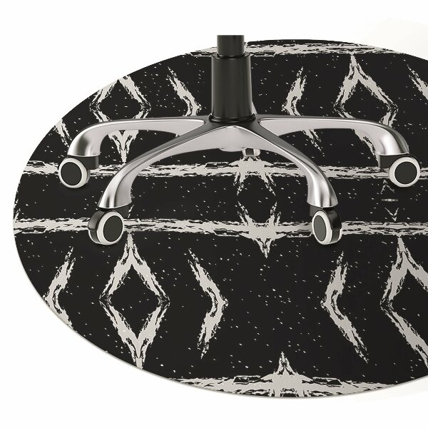 Office chair mat black abstraction
