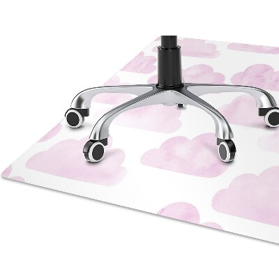 Desk chair mat pink clouds