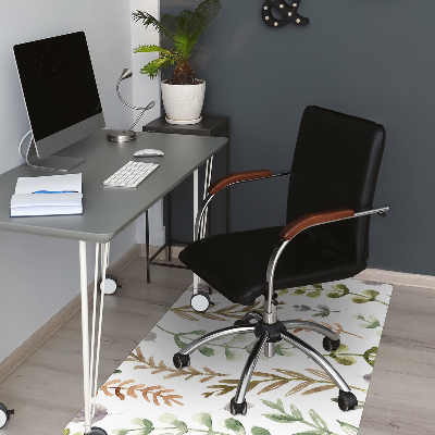 Office chair mat Colorful leaves