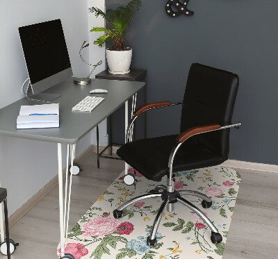 Office chair mat Colorful flowers