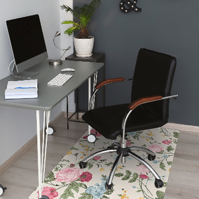 Office chair mat Colorful flowers