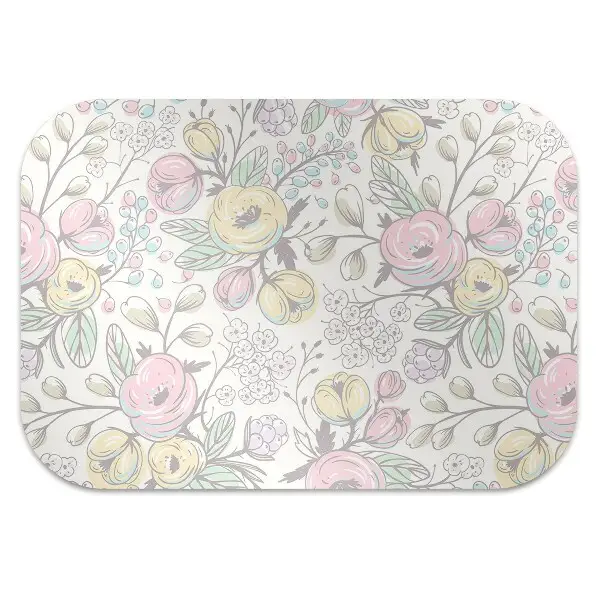 Office chair mat Colorful flowers