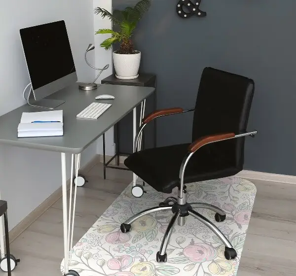 Office chair mat Colorful flowers