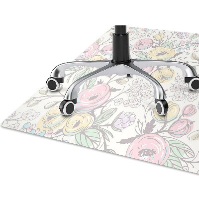 Office chair mat Colorful flowers