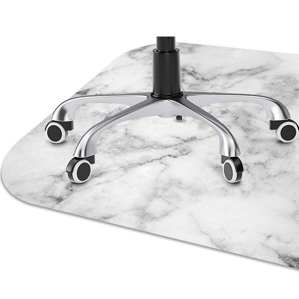 Computer chair mat white marble