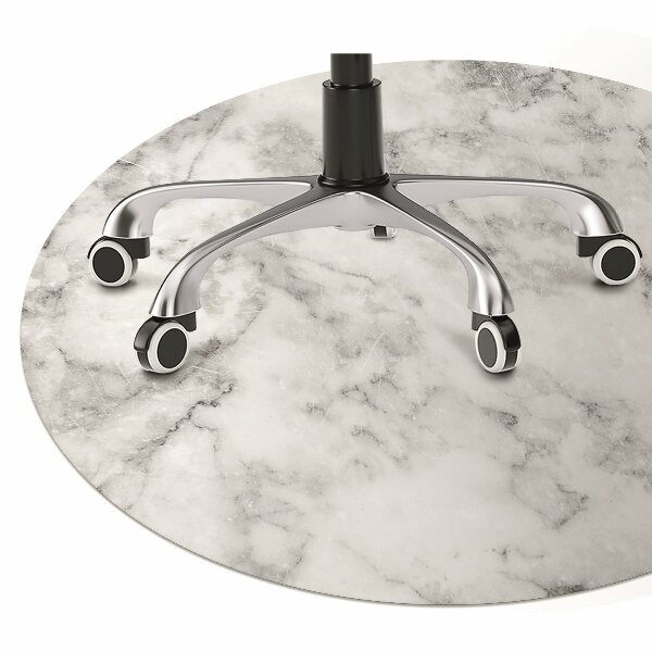 Computer chair mat white marble
