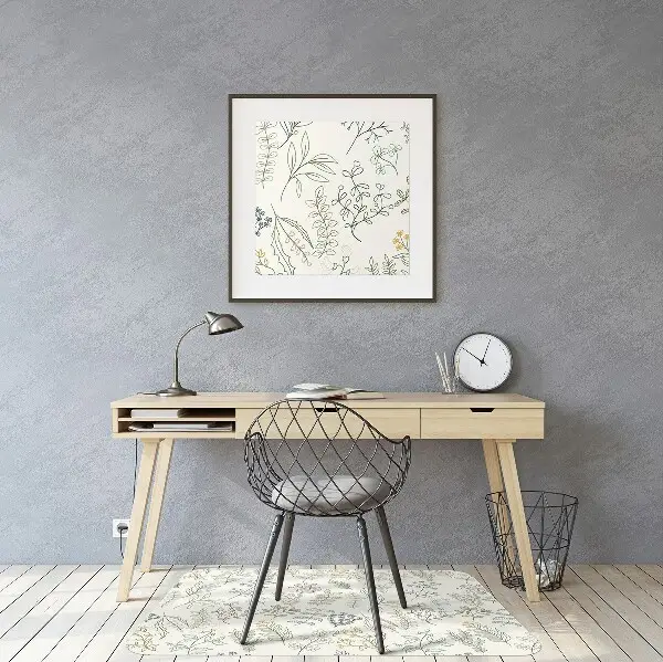 Office chair floor protector Green leaves