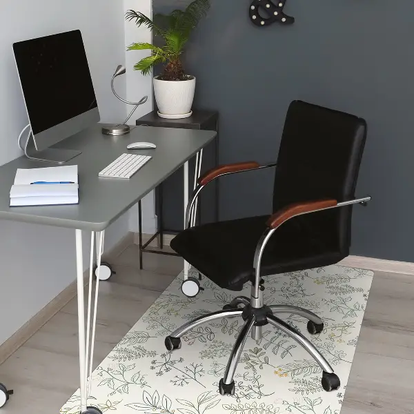 Office chair floor protector Green leaves