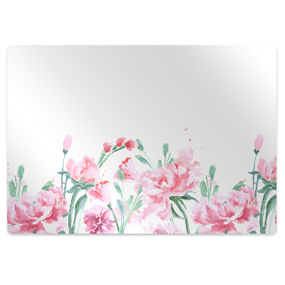 Desk chair mat pink flowers