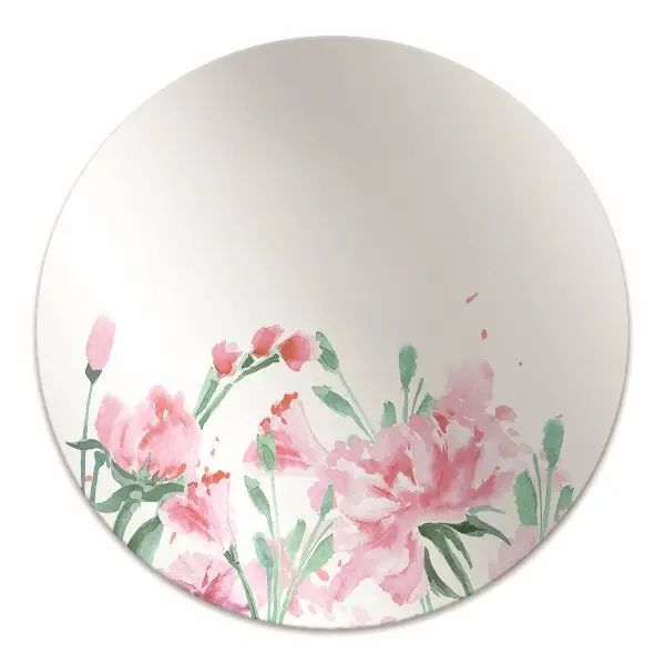 Desk chair mat pink flowers