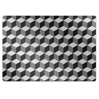 Office chair mat 3D cubes pattern