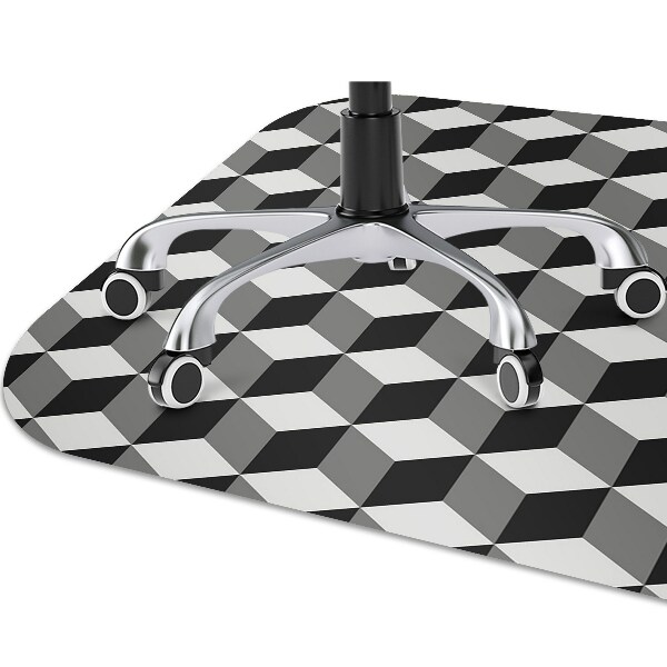 Office chair mat 3D cubes pattern