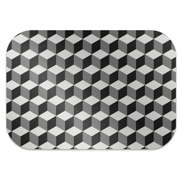 Office chair mat 3D cubes pattern