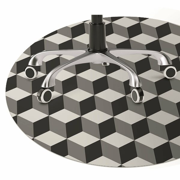 Office chair mat 3D cubes pattern