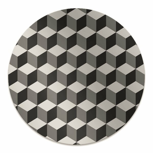 Office chair mat 3D cubes pattern