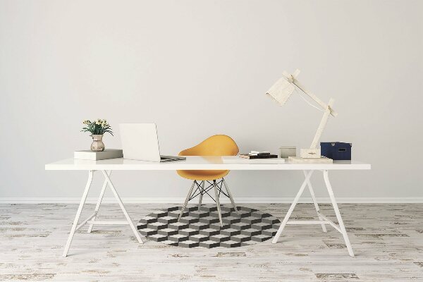 Office chair mat 3D cubes pattern