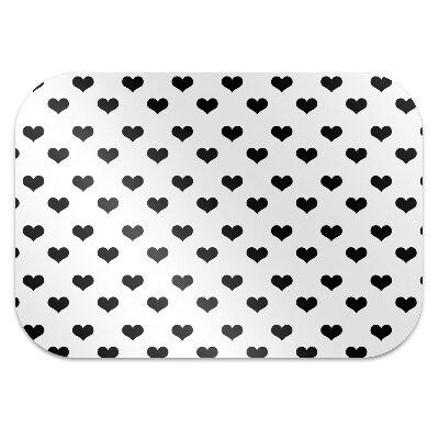 Computer chair mat black hearts