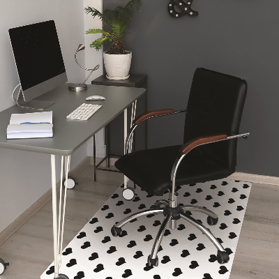 Computer chair mat black hearts