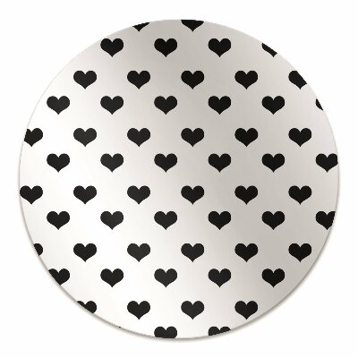 Computer chair mat black hearts