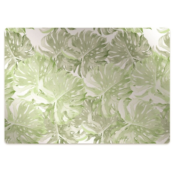 Office chair mat Monstera leaves