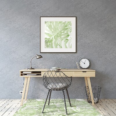 Office chair mat Monstera leaves