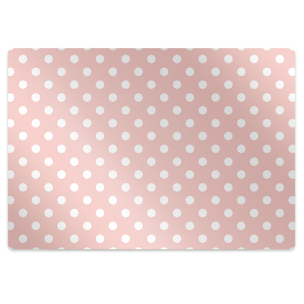 Computer chair mat white dots