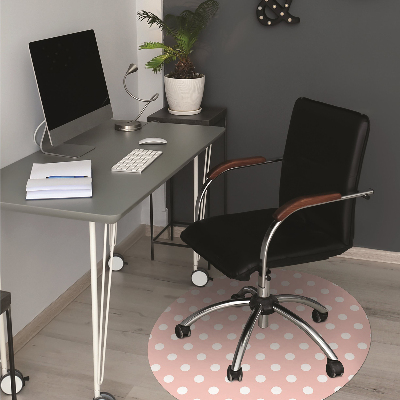 Computer chair mat white dots