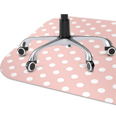 Computer chair mat white dots