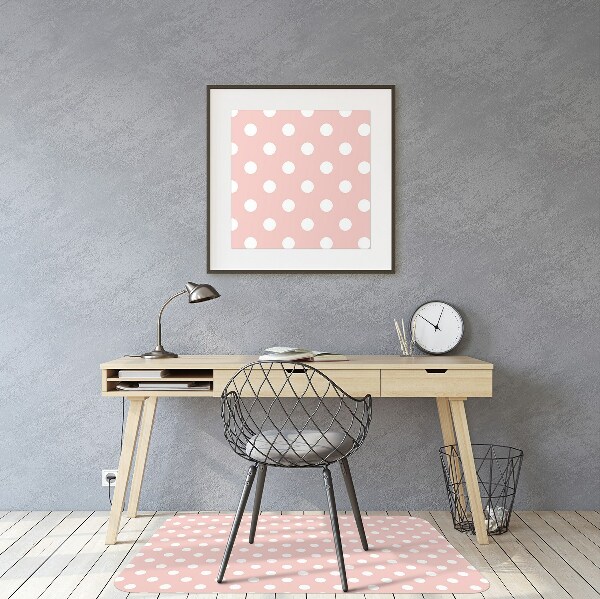 Computer chair mat white dots